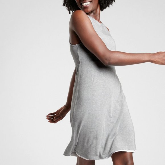 Athleta Santorini Reversible White Grey Dress $128 - Picture 4 of 4
